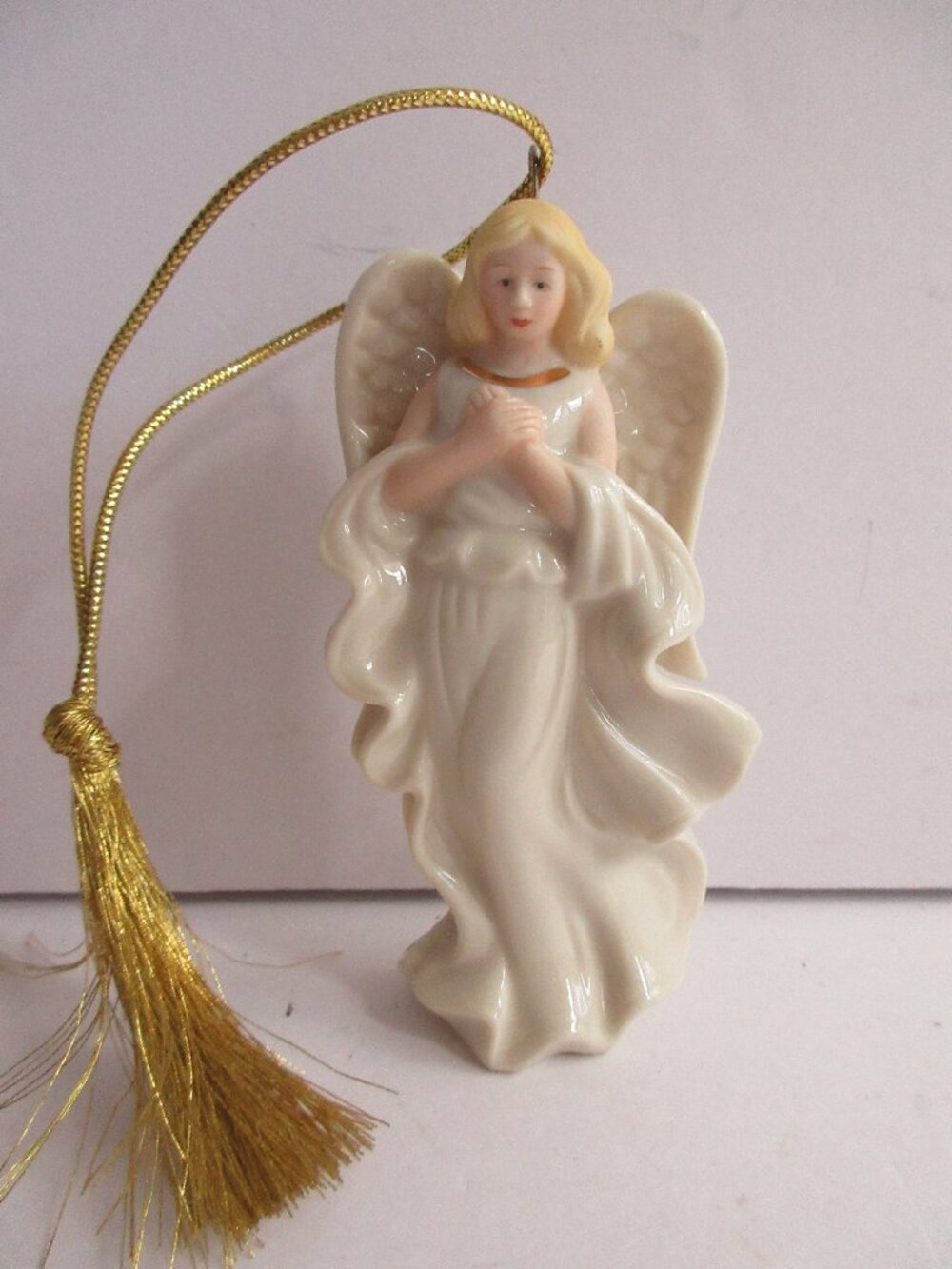 Lenox Angel Porcelain Christmas Ornament Christmas Tree Decoration Gold Tassel